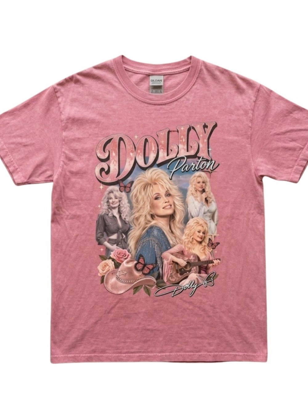 Gildan Dolly Parton Pink Graphic Tee